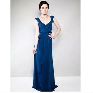 Gown Navy Blue Wrap Dress